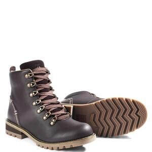 NWOT Kodiak Men's Size 7.5 Brown Leather Sherpa Lined Work Boots Heeled